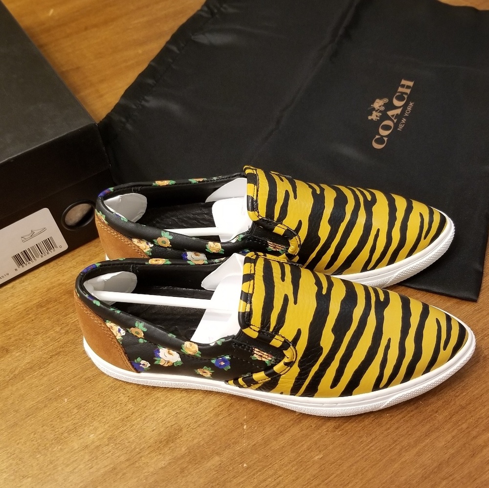 Coach C103 Tiger Print leather sneakers - Picture 3 of 8